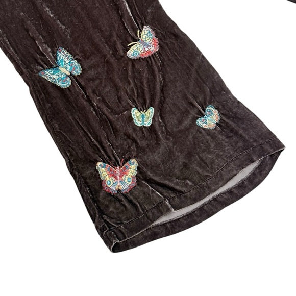 Johnny Was XXL Coffee Bean Butterfly Velvet Luciana Seamed Wide Leg Pants NWT - Picture 4 of 13